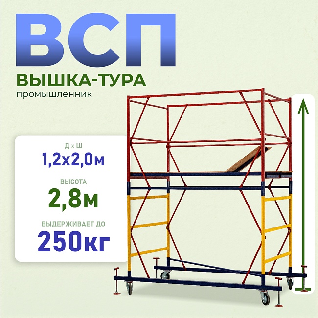 Вышка-тура всп 1.2х2.0, 2.8 м ver. 2.0 – купить по низким ценам | Промышленник